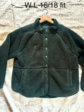 Women’s green fleece Sherpa jacket XL